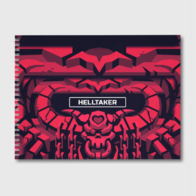 Альбом для рисования с принтом HELLTAKER в Новосибирске, 100% бумага
 | матовая бумага, плотность 200 мг. | game | helltaker | ад | демон | дьявол | игра | монстр | хелтакер | чудовище