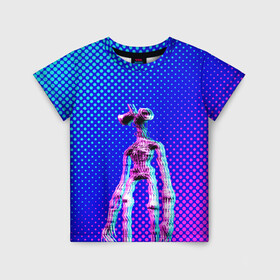 Детская футболка 3D с принтом Siren Head - Helloween в Новосибирске, 100% гипоаллергенный полиэфир | прямой крой, круглый вырез горловины, длина до линии бедер, чуть спущенное плечо, ткань немного тянется | glitch | glitch siren head | rgb | siren head | sirena | глитч | глич | ретро | сирейноголовый | сирена | сиреноголовый