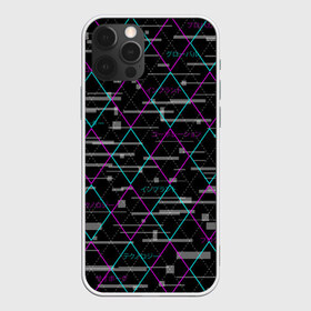 Чехол для iPhone 12 Pro Max с принтом Futuristic Argyle в Новосибирске, Силикон |  | cyberpunk | glitch | глитч | киберпанк | орнамент | ромбы | узор | футуристичный