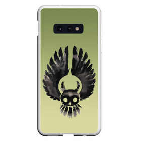 Чехол для Samsung S10E с принтом чернильная сова силуэт в Новосибирске, Силикон | Область печати: задняя сторона чехла, без боковых панелей | акварель | внутренний дух | животное | зверь | крылья | образ | полет | природа | птица | свобода | силуэт | сова | темный | череп | чернила | чернильная