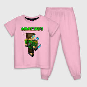 Детская пижама хлопок с принтом Minecraft в Новосибирске, 100% хлопок |  брюки и футболка прямого кроя, без карманов, на брюках мягкая резинка на поясе и по низу штанин
 | minecraft | алекс | белый | блоки | ведьма | взрывчатка | визера | волк | гаст | добывать | дракон | зеленый куб | зомби | игра | крафт | крипер | кубики | лошадка | майн | майнкрафт | манкрафт | овечка | оцелот