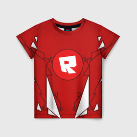 Детская футболка 3D с принтом Roblox | Роблокс в Новосибирске, 100% гипоаллергенный полиэфир | прямой крой, круглый вырез горловины, длина до линии бедер, чуть спущенное плечо, ткань немного тянется | game | roblox | детский | знак | игра | красный | логотип | роблокс