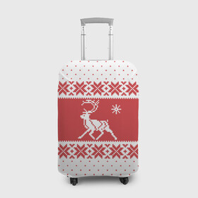 Чехол для чемодана 3D с принтом Северный Олень в Новосибирске, 86% полиэфир, 14% спандекс | двустороннее нанесение принта, прорези для ручек и колес | christmas | merry christmas | santa claus | дед мороз | ёлка | новогодние олени | новый год | оленёнок бэмби | оленёнок рудольф | орнамент | с новым годом | санта клаус | свитер с оленями | снегурочка | снежинки | узоры