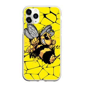 Чехол для iPhone 11 Pro матовый с принтом Дикая пчела в Новосибирске, Силикон |  | Тематика изображения на принте: дикая пчела | жало | мед | насекомые | опасность | соты | текстура | шершень