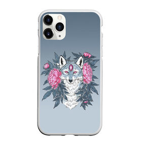 Чехол для iPhone 11 Pro Max матовый с принтом Тотем волка и цветы в Новосибирске, Силикон |  | Тематика изображения на принте: арт | вектор | внутренний | волк | волчара | волченок | волчица | животные | звери | листья | пионы | природа | рисунок | тотем | третий глаз | цветы