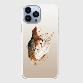 Чехол для iPhone 13 Pro Max с принтом летящая сова рисунок в Новосибирске,  |  | акварель | акварельный | арт | брызги | градиент | животные | звери | краска | крылья | момент | полет | потеки | рисунок | скетч | сова | филин
