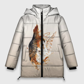 Женская зимняя куртка 3D с принтом летящая сова рисунок в Новосибирске, верх — 100% полиэстер; подкладка — 100% полиэстер; утеплитель — 100% полиэстер | длина ниже бедра, силуэт Оверсайз. Есть воротник-стойка, отстегивающийся капюшон и ветрозащитная планка. 

Боковые карманы с листочкой на кнопках и внутренний карман на молнии | Тематика изображения на принте: акварель | акварельный | арт | брызги | градиент | животные | звери | краска | крылья | момент | полет | потеки | рисунок | скетч | сова | филин