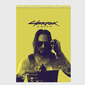 Скетчбук с принтом Cyberpunk 2077 в Новосибирске, 100% бумага
 | 48 листов, плотность листов — 100 г/м2, плотность картонной обложки — 250 г/м2. Листы скреплены сверху удобной пружинной спиралью | 2077 | action | cyberpunk | cyberpunk 2077 | rpg | игра | киану ривз | киберпанк | найт сити | рпг