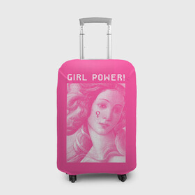 Чехол для чемодана 3D с принтом Girl Power! в Новосибирске, 86% полиэфир, 14% спандекс | двустороннее нанесение принта, прорези для ручек и колес | fem | trend | venus | венера | давид | картина | леонардо да винчи | мона лиза | тренд