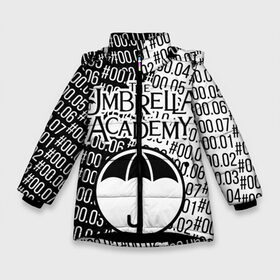 Зимняя куртка для девочек 3D с принтом АКАДЕМИЯ АМБРЕЛЛА в Новосибирске, ткань верха — 100% полиэстер; подклад — 100% полиэстер, утеплитель — 100% полиэстер. | длина ниже бедра, удлиненная спинка, воротник стойка и отстегивающийся капюшон. Есть боковые карманы с листочкой на кнопках, утяжки по низу изделия и внутренний карман на молнии. 

Предусмотрены светоотражающий принт на спинке, радужный светоотражающий элемент на пуллере молнии и на резинке для утяжки. | netflix | the umbrella academy | академия амбрелла | вампир академия | лютер. | сериал нетфликс | элен пейдж