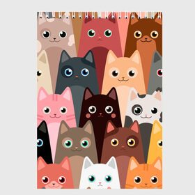Скетчбук с принтом Котики мультяшные в Новосибирске, 100% бумага
 | 48 листов, плотность листов — 100 г/м2, плотность картонной обложки — 250 г/м2. Листы скреплены сверху удобной пружинной спиралью | cat | cats | cosmos | kitten | mem | memes | rose | roses | глаза | глазки | киска | космос | кот | котёнок | котик | котики | котэ | котята | кошак | кошка | кошки | красивая | мем | мемчики | милая | прикольная | розы | светлая