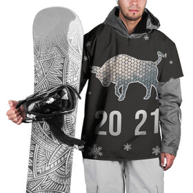 Накидка на куртку 3D с принтом Бык 2021 в Новосибирске, 100% полиэстер |  | Тематика изображения на принте: 2021 | бык | годбыка | металлический бык | новый год