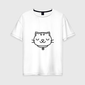 Женская футболка хлопок Oversize с принтом Китти в Новосибирске, 100% хлопок | свободный крой, круглый ворот, спущенный рукав, длина до линии бедер
 | аниме | детям | значок | картинки | китти | кот | котенок | кошка | милые | популярные | прикольные