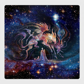 Магнитный плакат 3Х3 с принтом Дивные звери в Новосибирске, Полимерный материал с магнитным слоем | 9 деталей размером 9*9 см | волшебство | грифон | единорог | звёзды | колыбельная | космос | кот | любовь | мечты | ночь | пара | сказка | сон