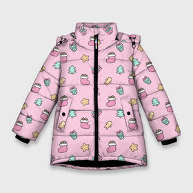 Зимняя куртка для девочек 3D с принтом Новойгодний Розовый Паттерн в Новосибирске, ткань верха — 100% полиэстер; подклад — 100% полиэстер, утеплитель — 100% полиэстер. | длина ниже бедра, удлиненная спинка, воротник стойка и отстегивающийся капюшон. Есть боковые карманы с листочкой на кнопках, утяжки по низу изделия и внутренний карман на молнии. 

Предусмотрены светоотражающий принт на спинке, радужный светоотражающий элемент на пуллере молнии и на резинке для утяжки. | 2020 | 2021 | 2022 | 2023 | 2024 | 2025 | merry christmas | new year | вязание | вязаный | год | дед | елка | елки | лес | мороз | нг | новый | новый год | олени | олень | оленями | рождество | свитер | снегурочка