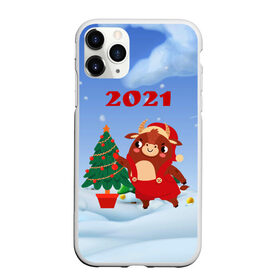 Чехол для iPhone 11 Pro Max матовый с принтом Бык наряжает елочку в Новосибирске, Силикон |  | 2021 | 7 января | bull | newyear | santa | бык | бычок | год быка | дед мороз | корова | новогодние каникулы | новогодние праздники | новый 2021 | новый год | новый год 2021 | рождество | сани | санта | санта клаус