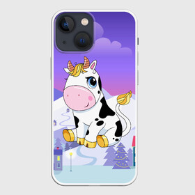 Чехол для iPhone 13 mini с принтом Милый бык в Новосибирске,  |  | 2021 | 7 января | bull | newyear | santa | бык | быки | бычок | год быка | дед мороз | корова | новогодние каникулы | новогодние праздники | новый 2021 | новый год | новый год 2021 | рождество | сани | санта | санта клаус