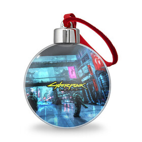 Ёлочный шар с принтом БагоПанк 2077 в Новосибирске, Пластик | Диаметр: 77 мм | 2077 | city | cyber | cyberpunk | futuristical | logo | night | punk | будущее | город | игра | кибер | лого | найт | сити | футуристичный