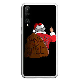 Чехол для Honor P30 с принтом Santa claus в Новосибирске, Силикон | Область печати: задняя сторона чехла, без боковых панелей | 2020 | 2021 | claus | happy new year | new ear | santa | santa claus | snow | winter | year | год | новый | новый год