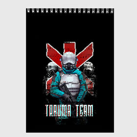 Скетчбук с принтом CYBERPUNK TRAUMA TEAM в Новосибирске, 100% бумага
 | 48 листов, плотность листов — 100 г/м2, плотность картонной обложки — 250 г/м2. Листы скреплены сверху удобной пружинной спиралью | ambulance | cd prodject | cyberpunk 2077 | future | game | japan | kianu | logo | medicine | pc | rpg | samurai | trauma | trauma team | банды | будущее | игры | киану ривз | киберпанк | киберпанк 2077 | киборги | компьютер | медики скорая 