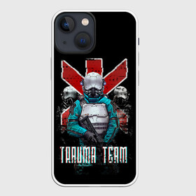 Чехол для iPhone 13 mini с принтом CYBERPUNK TRAUMA TEAM в Новосибирске,  |  | ambulance | cd prodject | cyberpunk 2077 | future | game | japan | kianu | logo | medicine | pc | rpg | samurai | trauma | trauma team | банды | будущее | игры | киану ривз | киберпанк | киберпанк 2077 | киборги | компьютер | медики скорая 