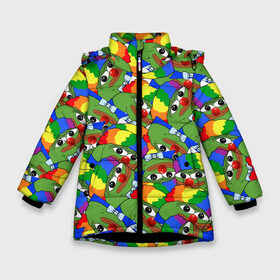 Зимняя куртка для девочек 3D с принтом ПЕПЕ КЛОУН в Новосибирске, ткань верха — 100% полиэстер; подклад — 100% полиэстер, утеплитель — 100% полиэстер. | длина ниже бедра, удлиненная спинка, воротник стойка и отстегивающийся капюшон. Есть боковые карманы с листочкой на кнопках, утяжки по низу изделия и внутренний карман на молнии. 

Предусмотрены светоотражающий принт на спинке, радужный светоотражающий элемент на пуллере молнии и на резинке для утяжки. | doomer | meme | pepe. | zoomer | а.у.ф. | ауф | бумер | все на бунд | думер | зумер | мемы | пепе | цитаты волка | ъуъ
