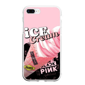 Чехол для iPhone 7Plus/8 Plus матовый с принтом BLACKPINK ICE CREAM в Новосибирске, Силикон | Область печати: задняя сторона чехла, без боковых панелей | Тематика изображения на принте: black pink | blackpink | ice cream | k pop | блэкпинк | дженни | джису | к поп | лиса | розэ