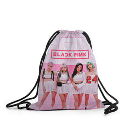 Рюкзак-мешок 3D с принтом BLACKPINK в Новосибирске, 100% полиэстер | плотность ткани — 200 г/м2, размер — 35 х 45 см; лямки — толстые шнурки, застежка на шнуровке, без карманов и подкладки | black pink | blackpink | k pop | блэкпинк | дженни | джису | к поп | лиса | розэ