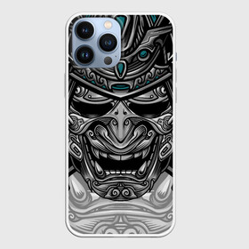 Чехол для iPhone 13 Pro Max с принтом Cyber Samurai в Новосибирске,  |  | Тематика изображения на принте: evil | head | mask | rage | robot | samurai | skull | warrior | арт | воин | гнев | голова | злой | киберпанк | маска | робот | самурай | сёгун | череп | японский