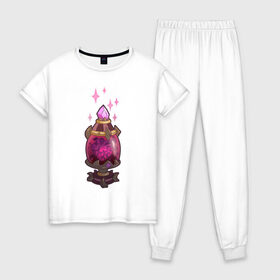 Женская пижама хлопок с принтом TRDGARPG, Worthy Heart hunter, концепт арт, грааль, сердце, сосуд в Новосибирске, 100% хлопок | брюки и футболка прямого кроя, без карманов, на брюках мягкая резинка на поясе и по низу штанин | 