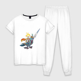 Женская пижама хлопок с принтом TRDGARPG, Worthy Heart hunter, концепт арт, Всадник, персонаж в Новосибирске, 100% хлопок | брюки и футболка прямого кроя, без карманов, на брюках мягкая резинка на поясе и по низу штанин | 