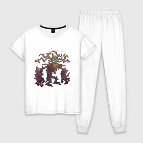 Женская пижама хлопок с принтом TRDGARPG, Worthy Heart hunter, концепт арт, Дерево, персонаж в Новосибирске, 100% хлопок | брюки и футболка прямого кроя, без карманов, на брюках мягкая резинка на поясе и по низу штанин | 