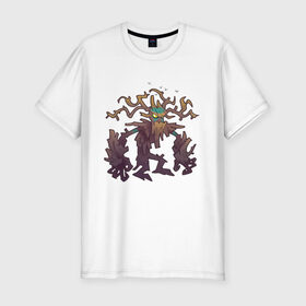 Мужская футболка хлопок Slim с принтом TRDGARPG, Worthy Heart hunter, концепт арт, Дерево, персонаж в Новосибирске, 92% хлопок, 8% лайкра | приталенный силуэт, круглый вырез ворота, длина до линии бедра, короткий рукав | 