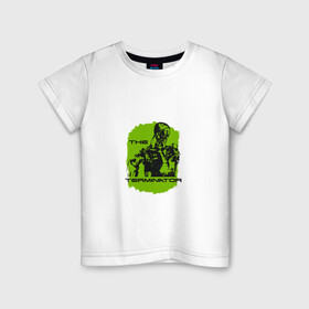 Детская футболка хлопок с принтом Терминатор | The Terminator в Новосибирске, 100% хлопок | круглый вырез горловины, полуприлегающий силуэт, длина до линии бедер | the terminator | кино | ретро | робот | скелет | старый | терминатор | фильм