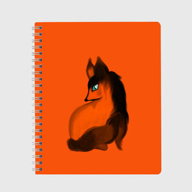 Тетрадь с принтом Мифическая Лиса в Новосибирске, 100% бумага | 48 листов, плотность листов — 60 г/м2, плотность картонной обложки — 250 г/м2. Листы скреплены сбоку удобной пружинной спиралью. Уголки страниц и обложки скругленные. Цвет линий — светло-серый
 | animals | fantasy | fox | orange | pokemon | животные | зверек | зверь | лес | лесной | лесные | лиса | лисенок | лисица | лисичка | мифические существа | мордочка | мультяшный | покемон | природа | рыжая | рыжий лис