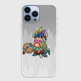 Чехол для iPhone 13 Pro Max с принтом Worthy Heart hunter   лягушка шаман в Новосибирске,  |  | Тематика изображения на принте: worthy heart hunter | бубен | деревянная маска | лягушка | перья | шаман