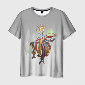 Мужская футболка 3D с принтом Worthy Heart hunter - владыка тьмы, чернокнижник в Новосибирске, 100% полиэфир | прямой крой, круглый вырез горловины, длина до линии бедер | worthy heart hunter | владыка тьмы | желтая шапка | магическая книга