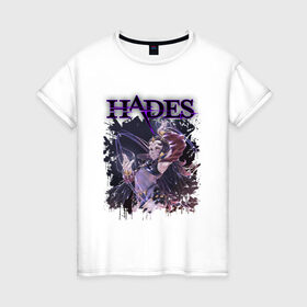 Женская футболка хлопок с принтом Hades Nyx (Z) в Новосибирске, 100% хлопок | прямой крой, круглый вырез горловины, длина до линии бедер, слегка спущенное плечо | aid | hades | nyx | roguelike | thanatos | zagreus | аид | гадес | загрей | никс | рогалик | танатос