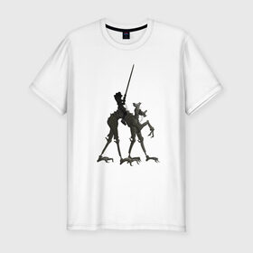 Мужская футболка хлопок Slim с принтом Всадник в Новосибирске, 92% хлопок, 8% лайкра | приталенный силуэт, круглый вырез ворота, длина до линии бедра, короткий рукав | fantasy | monster | всадник | животные | копьё | магия | монстр | рыцарь | фэнтези