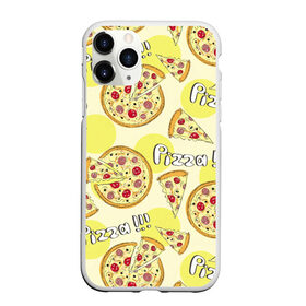 Чехол для iPhone 11 Pro Max матовый с принтом Узор - Пицца на желтом в Новосибирске, Силикон |  | Тематика изображения на принте: еда | желтый | кусок | надписи | паттерн | пицца | узор | фастфуд