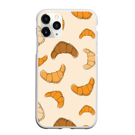Чехол для iPhone 11 Pro Max матовый с принтом Круассаны - Вкусный узор в Новосибирске, Силикон |  | Тематика изображения на принте: еда | завтрак | круассан | оранжевый | паттерн | рогалики | сладости | узор | фастфуд