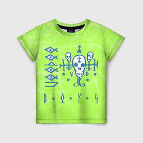 Детская футболка 3D с принтом Voodoo Boys Gang CP 2077 в Новосибирске, 100% гипоаллергенный полиэфир | прямой крой, круглый вырез горловины, длина до линии бедер, чуть спущенное плечо, ткань немного тянется | boys | city | cyberpunk | gang | night | voodoo | андроид | киберпанк | киборг | найт | робот | сити