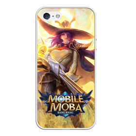 Чехол для iPhone 5/5S матовый с принтом Mobile legends в Новосибирске, Силикон | Область печати: задняя сторона чехла, без боковых панелей | 5v5 | bang bang | dota | game | heroes | kill | legends | moba | mobile | mobile legends | mobile moba | pvp | герои | дота | игра | легенда | моба | мобла