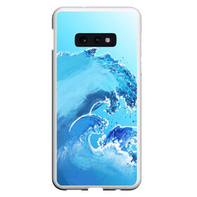 Чехол для Samsung S10E с принтом Волна с фоном в Новосибирске, Силикон | Область печати: задняя сторона чехла, без боковых панелей | акварель | брызги | вода | волны | море | океан