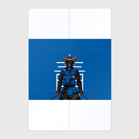 Магнитный плакат 2Х3 с принтом ВЕСЕЛЫЙ САМУРАЙ в Новосибирске, Полимерный материал с магнитным слоем | 6 деталей размером 9*9 см | battle | cyberpunk | japan | samurai | war | буси | воин | катана | киберпанк | мечи | самурай | улыбка | япония
