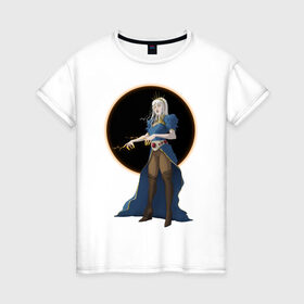 Женская футболка хлопок с принтом Темная колдунья в Новосибирске, 100% хлопок | прямой крой, круглый вырез горловины, длина до линии бедер, слегка спущенное плечо | ведьма | девушка | колдунья | маг | магия | фэнтези