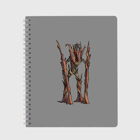 Тетрадь с принтом Магическое дерево в Новосибирске, 100% бумага | 48 листов, плотность листов — 60 г/м2, плотность картонной обложки — 250 г/м2. Листы скреплены сбоку удобной пружинной спиралью. Уголки страниц и обложки скругленные. Цвет линий — светло-серый
 | branch | magic | monster | tree | великан | ветки | дерево | кора | стоит