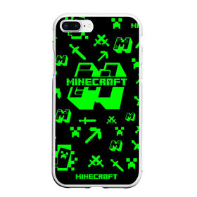 Чехол для iPhone 7Plus/8 Plus матовый с принтом Minecraft в Новосибирске, Силикон | Область печати: задняя сторона чехла, без боковых панелей | Тематика изображения на принте: minecraft | алекс | белый | блоки | ведьма | взрывчатка | визера | волк | гаст | добывать | дракон | зеленый куб | зомби | игра | крафт | крипер | кубики | лошадка | майн | майнкрафт | манкрафт | овечка | оцелот