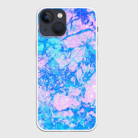 Чехол для iPhone 13 mini с принтом Нежные краски в Новосибирске,  |  | abstract | blue | casual | casual style | pink | texture | абстрактный рисунок | абстракция | блики | брызги | вода | волны | градиент | краски | мазки | море | морская | пастельные цвета | повседневный | пятна красок