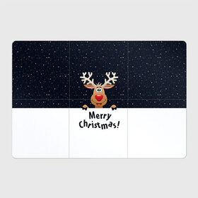 Магнитный плакат 3Х2 с принтом Merry Christmas в Новосибирске, Полимерный материал с магнитным слоем | 6 деталей размером 9*9 см | christmas | merry christmas | santa claus | дед мороз | ёлка | новогодние олени | новый год | оленёнок бэмби | оленёнок рудольф | орнамент | с новым годом | санта клаус | свитер с оленями | снегурочка | снежинки | узоры